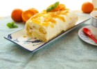 Blini (Crepes) with Cream Cheese, Whipped Cream and Orange Marmalade