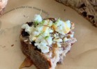 cranberry bread with nuts and goat cheese, honey and thyme