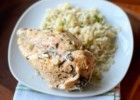 Coconut lime rice with cilantro and garlic tarragon chicken breast with creamy sauce