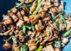 Twice fried pork belly in Chinese black bean sauce